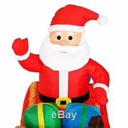 Monzana Santa with Sleigh Reindeer Inflatable 240 cm Christmas Decoration