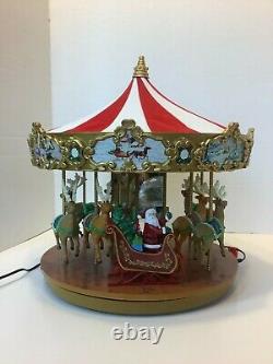 Mr. Christmas Very Merry Carousel Musical Animated Santa Reindeer Sleigh withBox