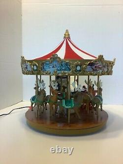 Mr. Christmas Very Merry Carousel Musical Animated Santa Reindeer Sleigh withBox