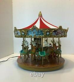 Mr. Christmas Very Merry Carousel Musical Animated Santa Reindeer Sleigh withBox