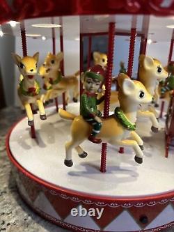 Mr Christmas Vintage Lighted Musical Animated Carousel Santa Sleigh Reindeer New