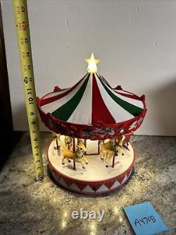 Mr Christmas Vintage Lighted Musical Animated Carousel Santa Sleigh Reindeer New