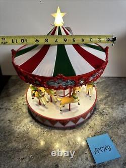 Mr Christmas Vintage Lighted Musical Animated Carousel Santa Sleigh Reindeer New
