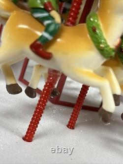 Mr Christmas Vintage Lighted Musical Animated Carousel Santa Sleigh Reindeer New