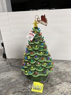 Mr christmas 18 ceramic christmas tree animated Santa Reindeer Sleigh lighted