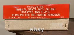 Musical Santa Sleigh MCM Rudolph The Red Nosed Reindeer Christmas Original Box