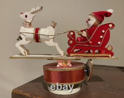 Musical Santa Sleigh MCM Rudolph The Red Nosed Reindeer Christmas Original Box