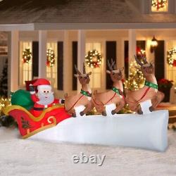 NEW 11 Foot Santa Sleigh with Reindeer