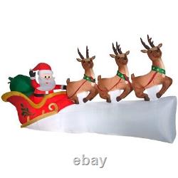 NEW 11 Foot Santa Sleigh with Reindeer