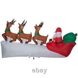 NEW 11 Foot Santa Sleigh with Reindeer