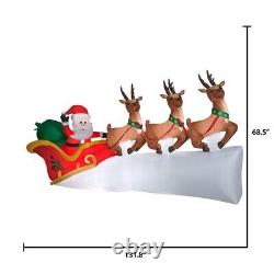 NEW 11 Foot Santa Sleigh with Reindeer