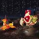 New 72 Santa Sleigh Reindeer Blow Mold Lighted Outdoor Display Set General Foam