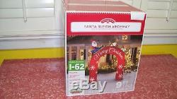 NEW 9' Santa Lighted Arch Archway Christmas Airblown Inflatable Reindeer sleigh