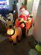 New Gemmy Christmas Airblown Inflatable Animated Santa And Reindeer In Sleigh