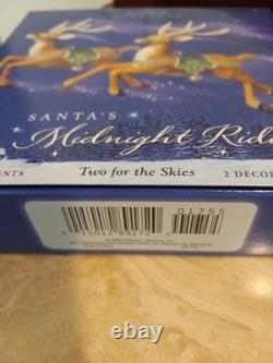 NEW Hallmark SANTA'S MIDNIGHT RIDE Dash Away Complete Set Sleigh + 8 Reindeer