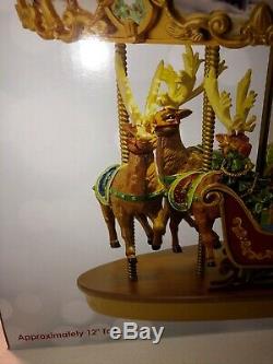 NEW Mr. Christmas Very Merry Animated Musical Carousel withSanta Sleigh Reindeer
