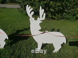 NEW Outdoor Santa Clause Sleigh Reindeer Christmas Yard Decor Display Silhouette