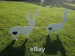 NEW Outdoor Santa Clause Sleigh Reindeer Christmas Yard Decor Display Silhouette
