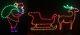 New Santa Claus Sleigh Reindeer Outdoor Led Lighted Decoration Steel Wireframe