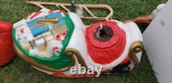 NEW Santa sleigh with 4 reindeer blow mold read description & and see pictures