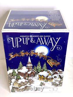 NIB Factory Sealed Department 56 Up Up & Away Animated Reindeer & Sleigh