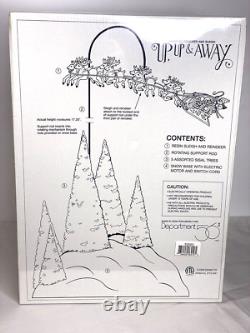 NIB Factory Sealed Department 56 Up Up & Away Animated Reindeer & Sleigh