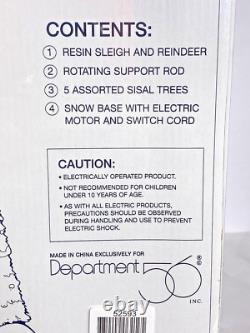 NIB Factory Sealed Department 56 Up Up & Away Animated Reindeer & Sleigh