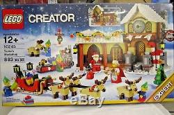 NIB Lego Creator Santa's Workshop 10245 Reindeer Sleigh Elves Santa Mrs. Santa
