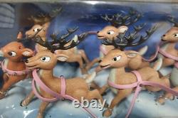 NIB Memory Lane Santa's Sleigh & Reindeer Team Very Nice