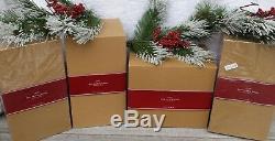 NIB POTTERY BARN Set of 4 Stocking Holders SANTA'S SLEIGH & REINDEER 4 Christmas