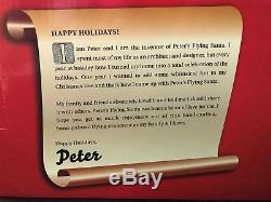 NIB Peter`s Flying Santa Claus Sleigh & Reindeer Moving Tree Topper Ornament