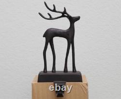NIB Pottery Barn Christmas Santa's Sleigh REINDEER DEER Stocking Holder BRONZE