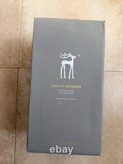 NIB Pottery Barn Christmas Santa's Sleigh REINDEER DEER Stocking Holder BRONZE