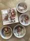 Nib Pottery Barn S/4 Nostalgic Santa Soup Bowls Christmasreindeer Sleigh