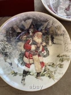 NIB Pottery Barn S/4 NOSTALGIC SANTA SOUP BOWLS CHRISTMASREINDEER SLEIGH