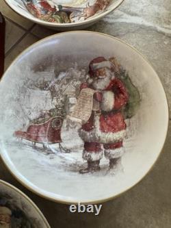 NIB Pottery Barn S/4 NOSTALGIC SANTA SOUP BOWLS CHRISTMASREINDEER SLEIGH
