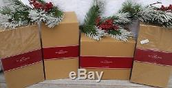NIB SET of 4 Stocking Holders POTTERY BARN SANTA'S SLEIGH & REINDEER Christmas