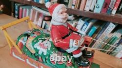 NICE 1950's MODERN TOYS BATTERY OPERATED SANTA CLAUS ON REINDEER SLEIGH With BOX
