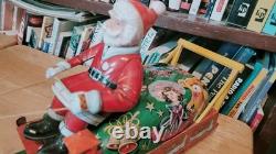 NICE 1950's MODERN TOYS BATTERY OPERATED SANTA CLAUS ON REINDEER SLEIGH With BOX