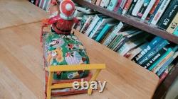 NICE 1950's MODERN TOYS BATTERY OPERATED SANTA CLAUS ON REINDEER SLEIGH With BOX