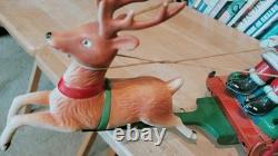 NICE 1950's MODERN TOYS BATTERY OPERATED SANTA CLAUS ON REINDEER SLEIGH With BOX