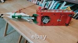 NICE 1950's MODERN TOYS BATTERY OPERATED SANTA CLAUS ON REINDEER SLEIGH With BOX