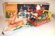 Nice 1950's Santa Claus On Reindeer Sleigh Battery Operated Tin Christmas Toy