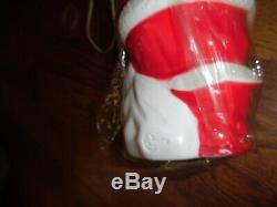 NOS Empire Plastic Corp Blow Mold Light Up Santa Claus Sleigh Reindeer & SANTA