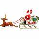 No Tax! 72 Santa With Sleigh And Reindeer Blow Mold Set