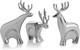 Nambe 3-piece Dasher Reindeer Figurine Set, Lustrous Alloy Santa's Sleigh