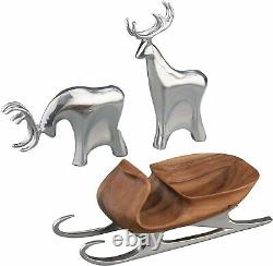 Nambe Sleigh with Reindeer, Christmas Figurine