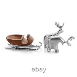 Nambe Sleigh with Reindeer, Christmas Figurine