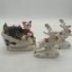 Napco 1958 Santa Sleigh And Reindeer Spaghetti And Gold Trim