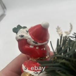 Napco 1958 Santa sleigh And reindeer Spaghetti And Gold Trim